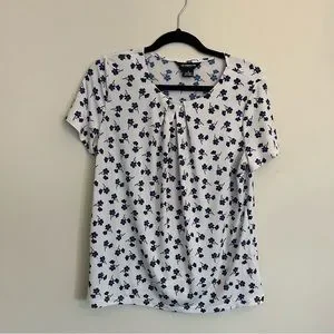 Chemisier Sans Manches Liz Claiborne - Rayures Navy Et Blanc, Taille M - Occasion Très Bon état